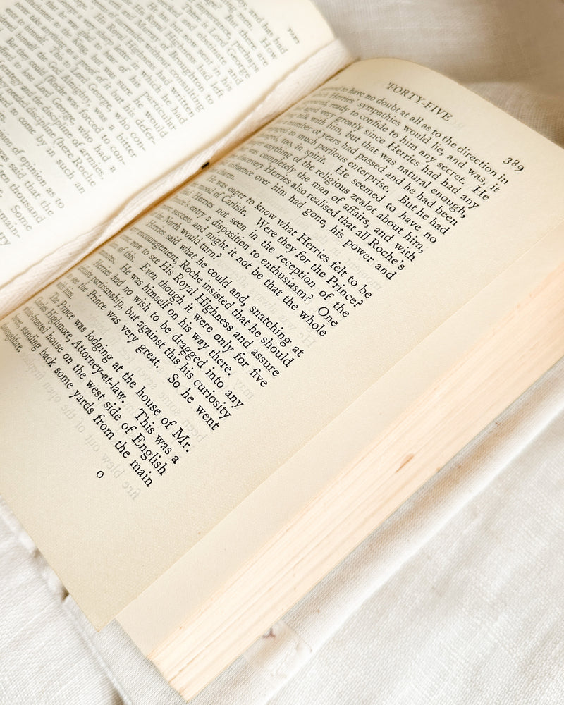 Hand-embroidered vintage linen book cover - wildflowers