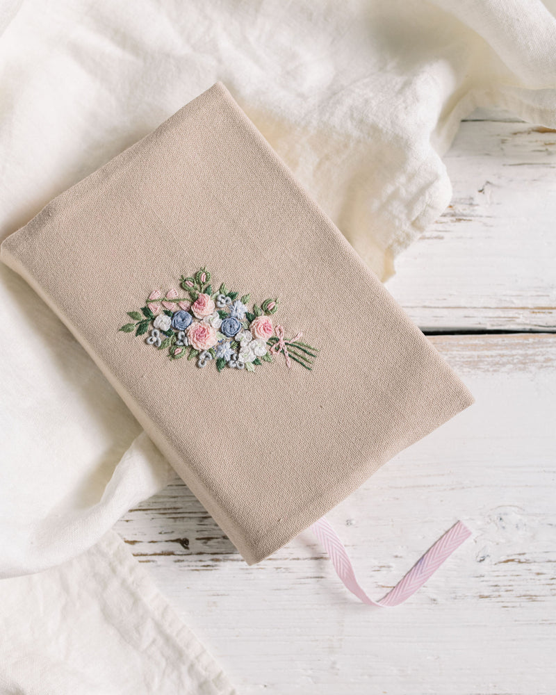 Embroidered Book Cover - Pretty Posy