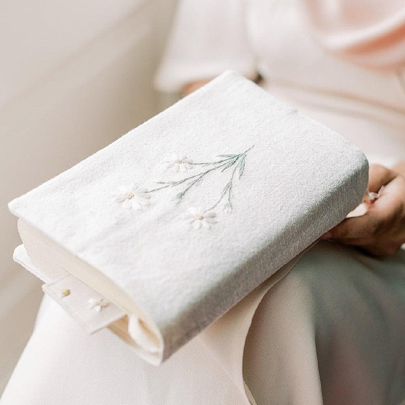 Embroidered Book Cover Vintage Daisy