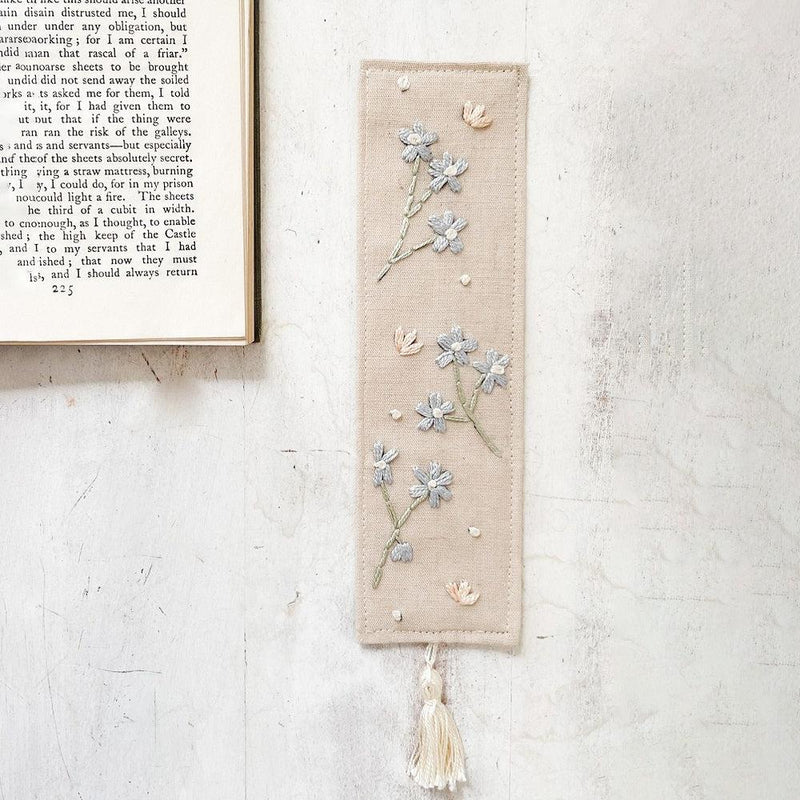 Embroidered Bookmark Forget me not